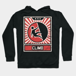 CLIMB – Vintage Style Propaganda Poster Hoodie